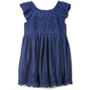 GAP Baby Navy Blue Eyelet Dress Size 18-24 months NWT